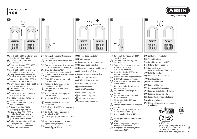 Page n°1 - Manuel utilisateur Abus 160er