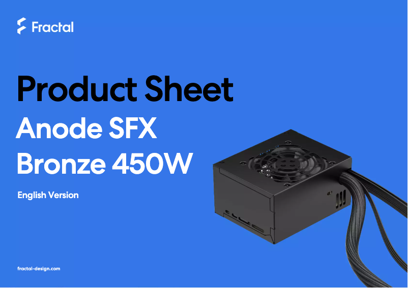 Image de la première page du manuel de l'appareil Anode SFX Bronze 450W