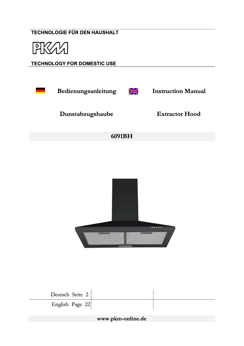 Page n°1 - Manuel utilisateur PKM 6091BH