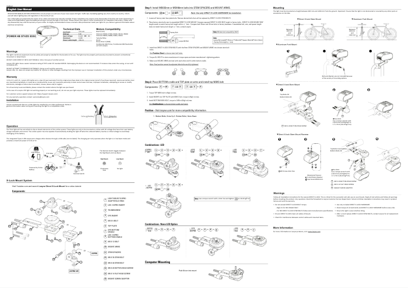 Página 1 del manual Manual de usuario Lezyne HB StVZO E550