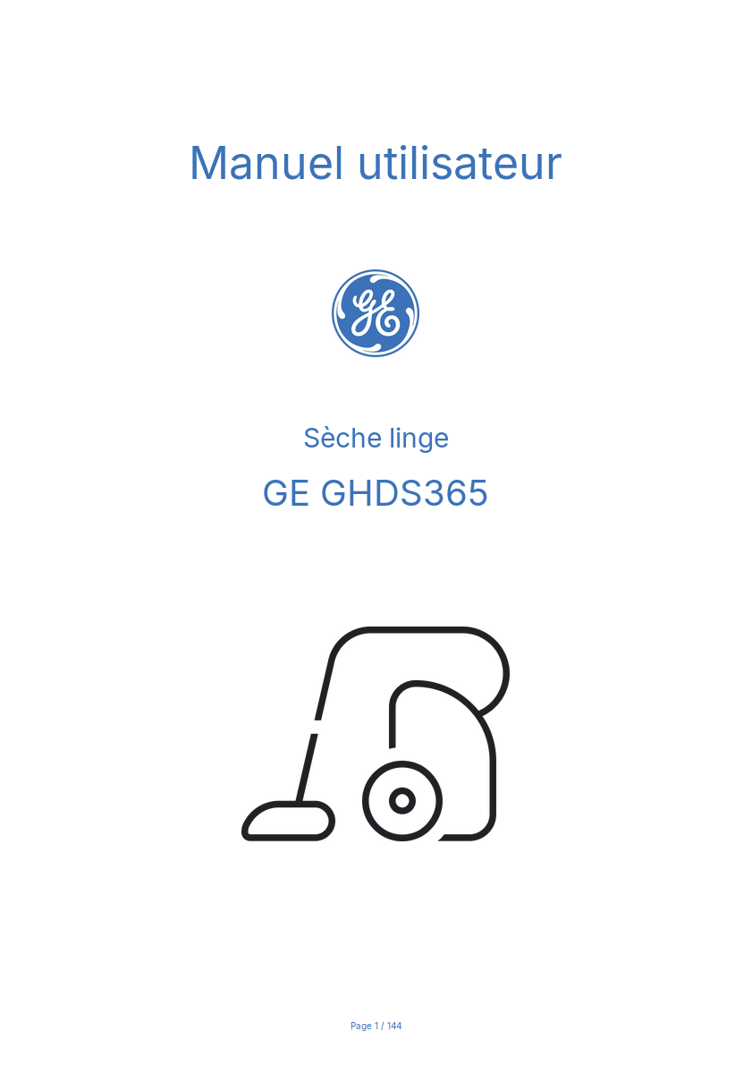 Image de la première page du manuel de l'appareil GHDS365