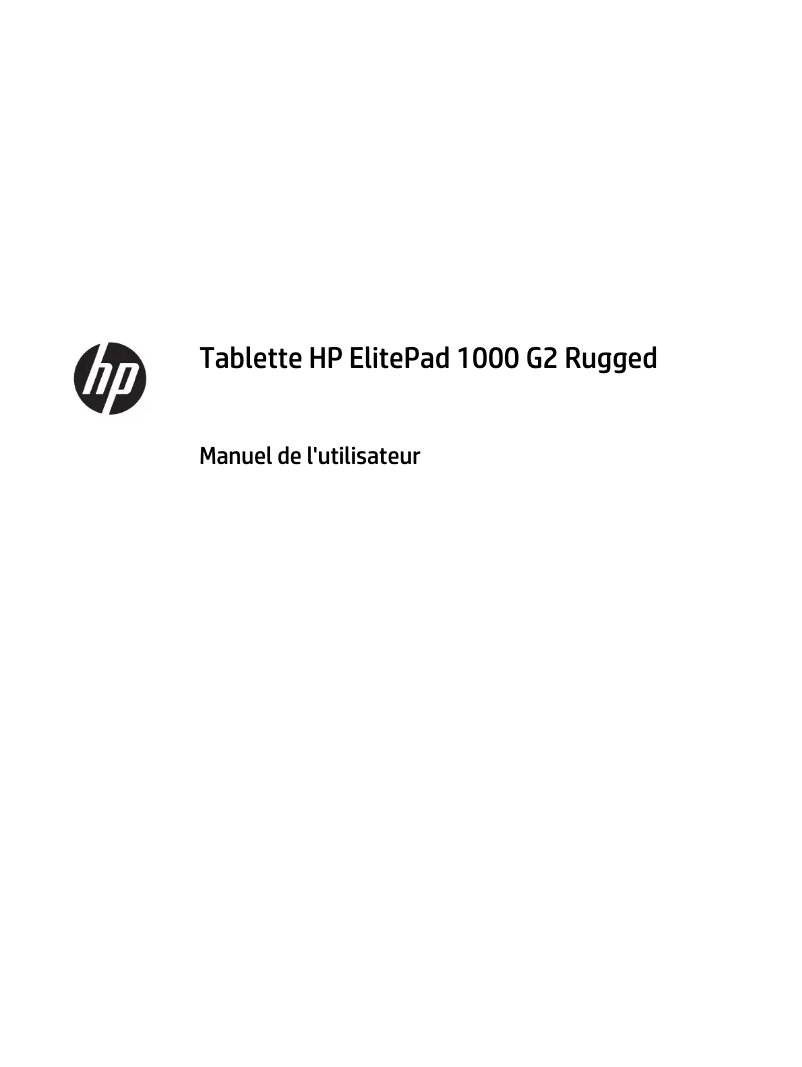 Page 1 de la notice Manuel utilisateur HP ElitePad 1000 G2 Rugged