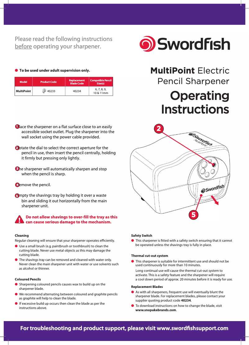 Page 1 de la notice Manuel utilisateur Swordfish MultiPoint