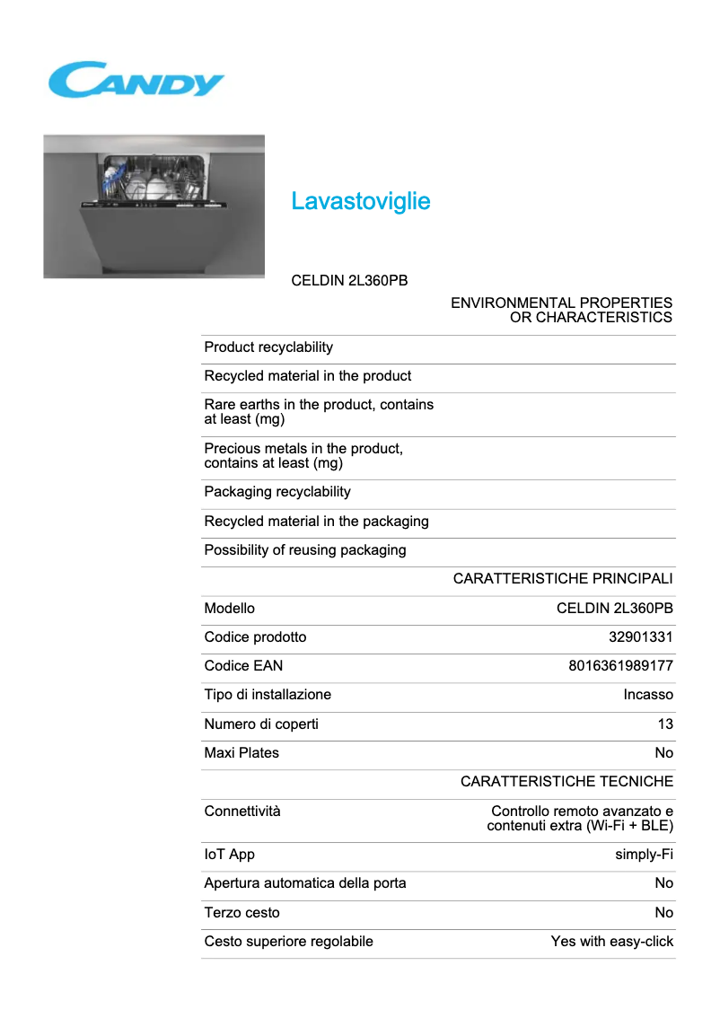 Image de la première page du manuel de l'appareil CELDIN 2L360PB