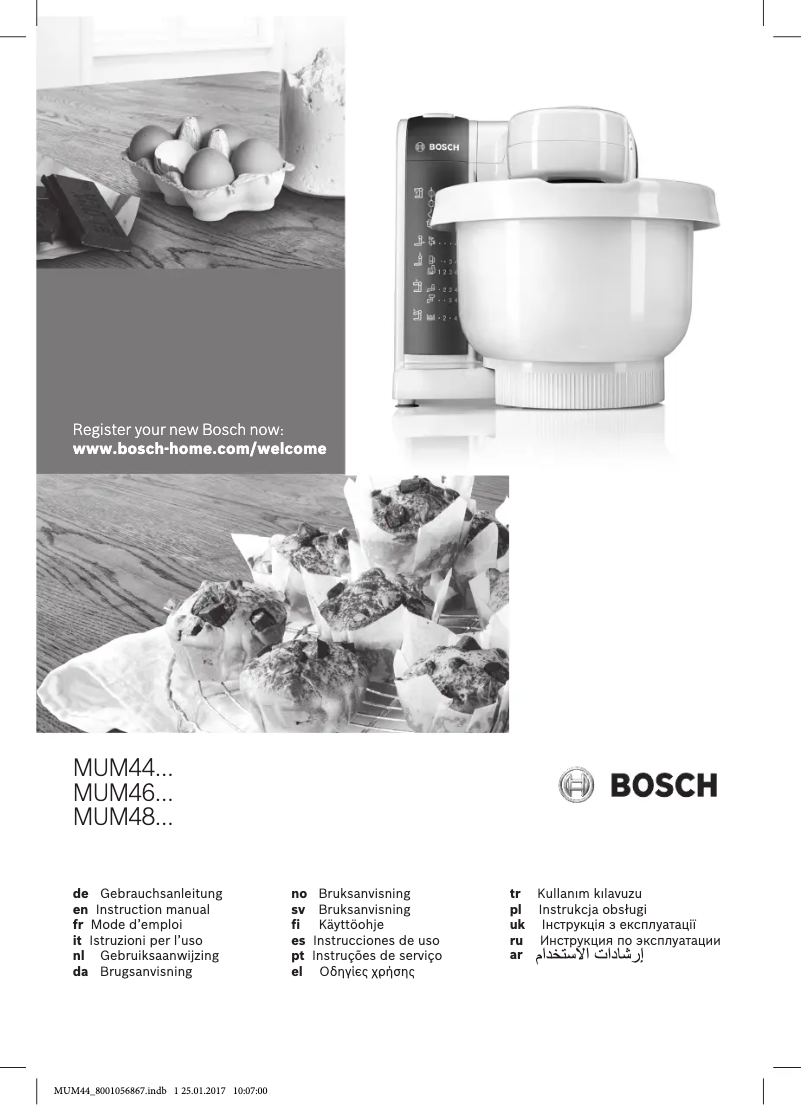 Page 1 de la notice Manuel utilisateur Bosch MUM48A06