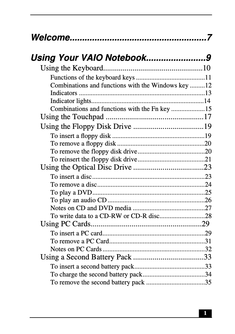 Page n°1 - Manuel utilisateur Sony Vaio PCG-FX390