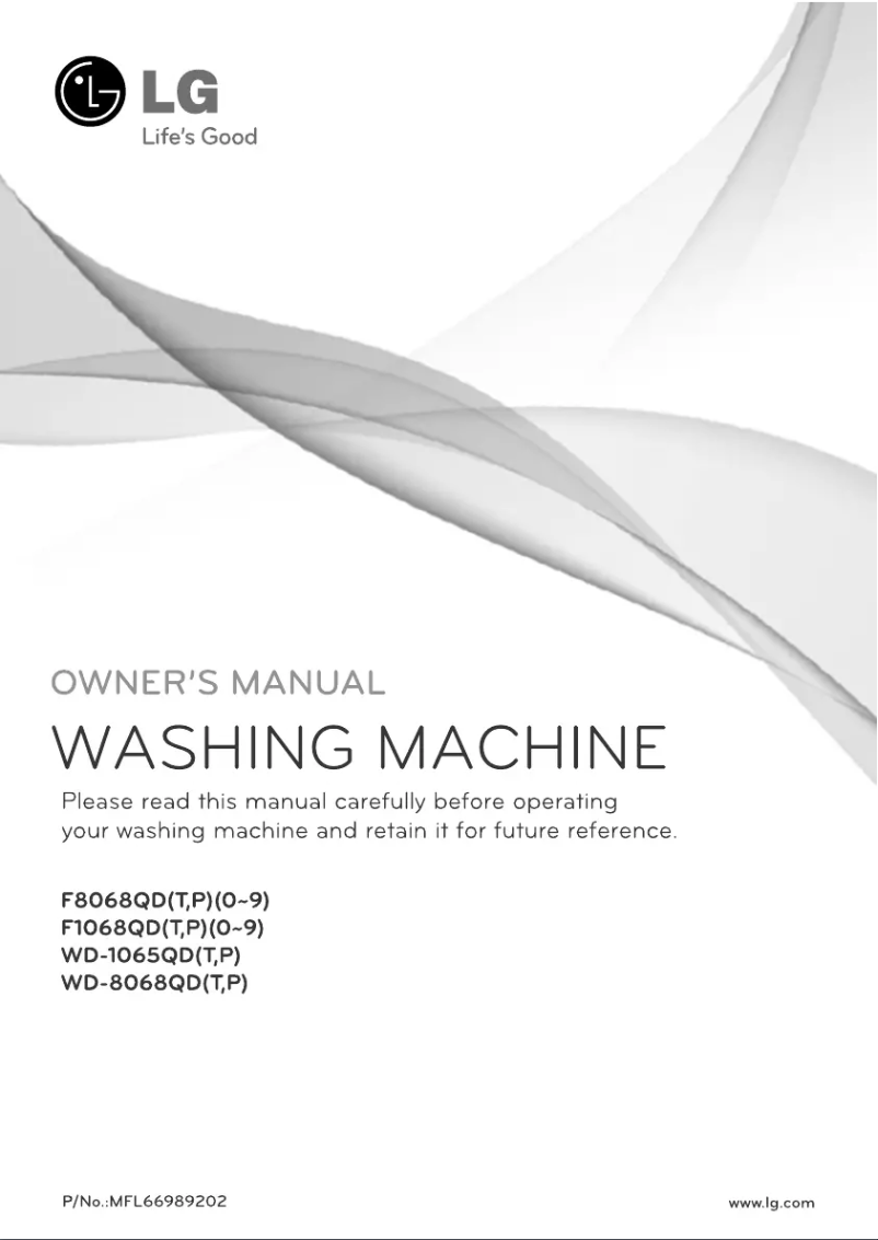 Page 1 de la notice Manuel utilisateur LG F8068QDP