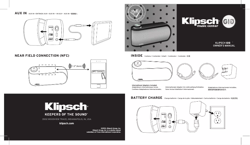 Page n°1 - Manuel utilisateur Klipsch GiG