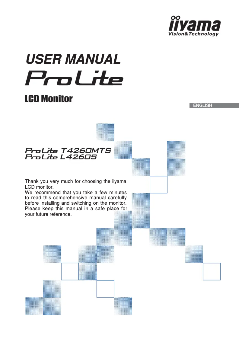 Page 1 de la notice Manuel utilisateur Iiyama ProLite L4260S