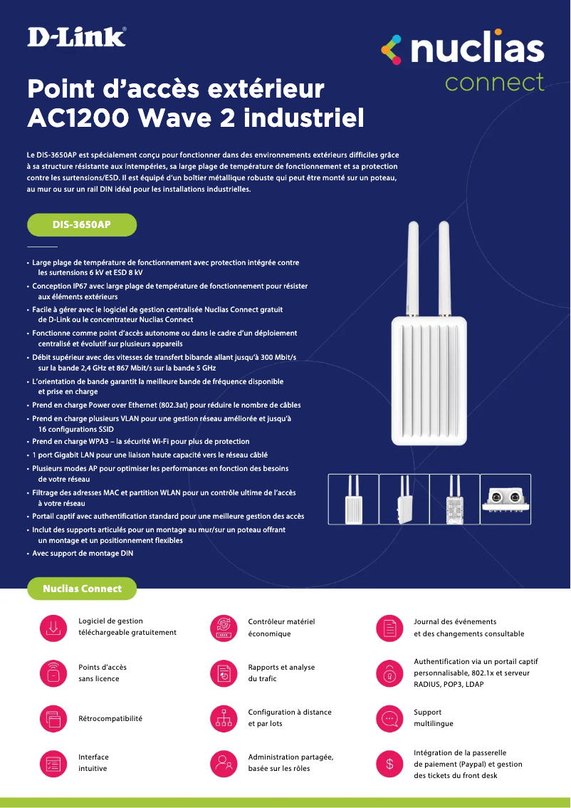 Page 1 de la notice Fiche technique D-Link DIS-3650AP