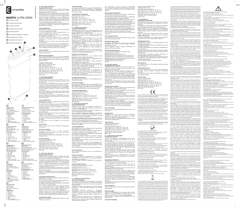 Page 1 de la notice Manuel utilisateur Cellular Line Manta Ultra 20000