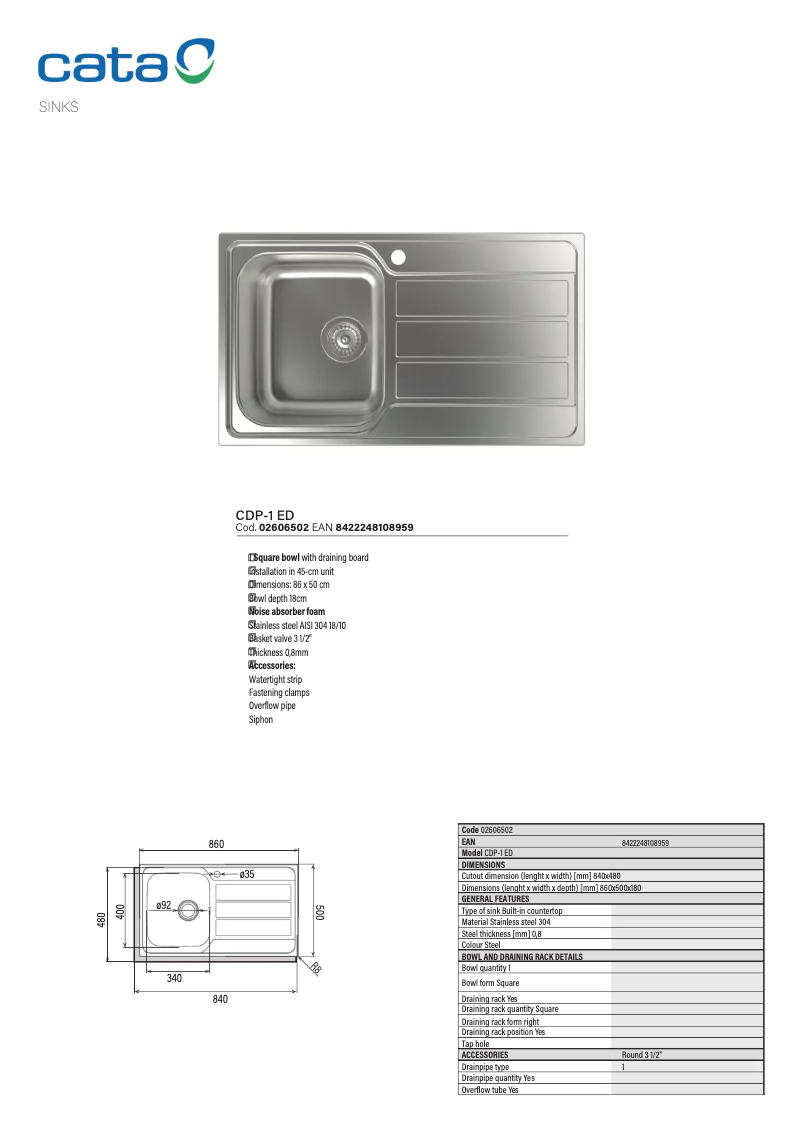 Image de la première page du manuel de l'appareil CDP-1 ED