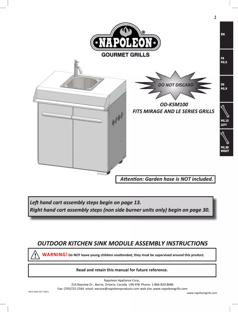 Page n°1 - Manuel utilisateur Napoleon OD-KSM100