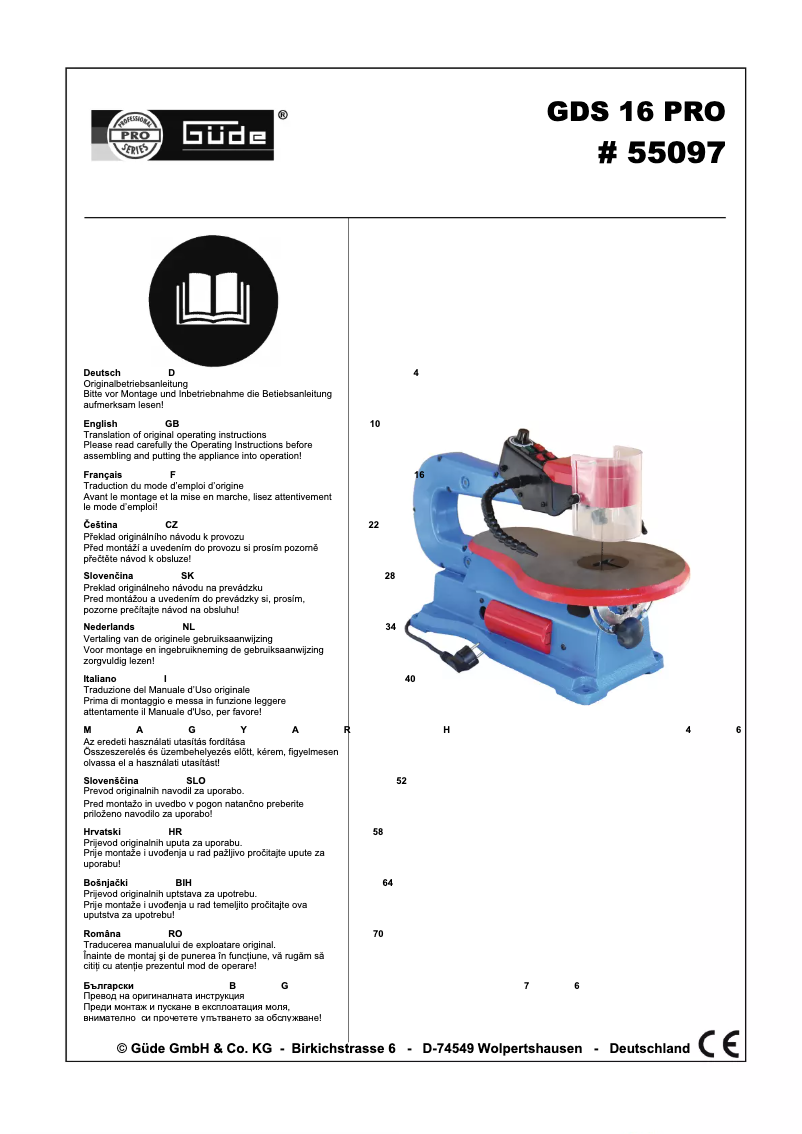Image de la première page du manuel de l'appareil GDS 16 PRO