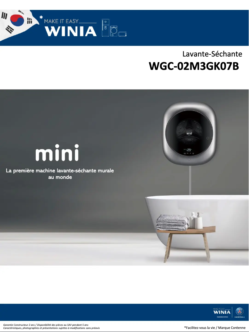 Page n°1 - Fiche technique Winia WGC-02M3GK07B