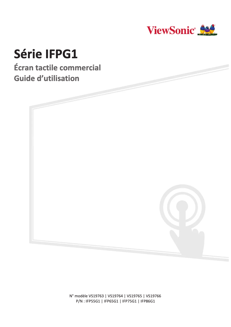 Page 1 de la notice Manuel utilisateur Viewsonic IFP65G1