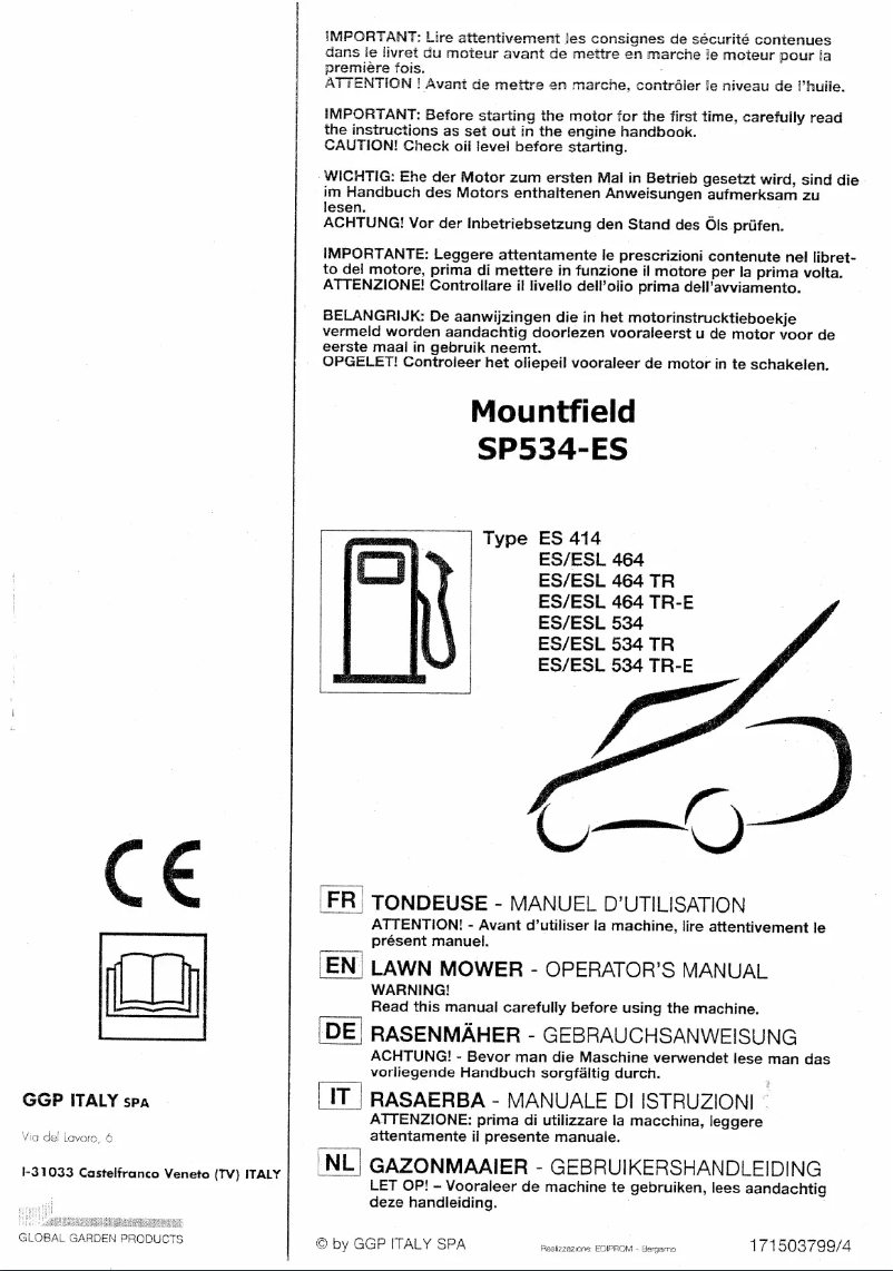 Página 1 del manual Manual de usuario Mountfield SP534ES