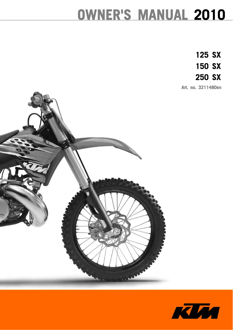 Page 1 de la notice Manuel utilisateur KTM 125 (2010)