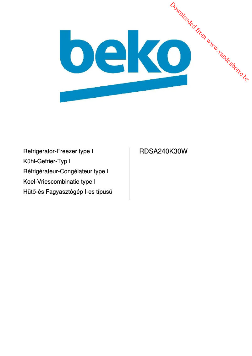 Page n°1 - Manuel utilisateur Beko RDSA240K30W