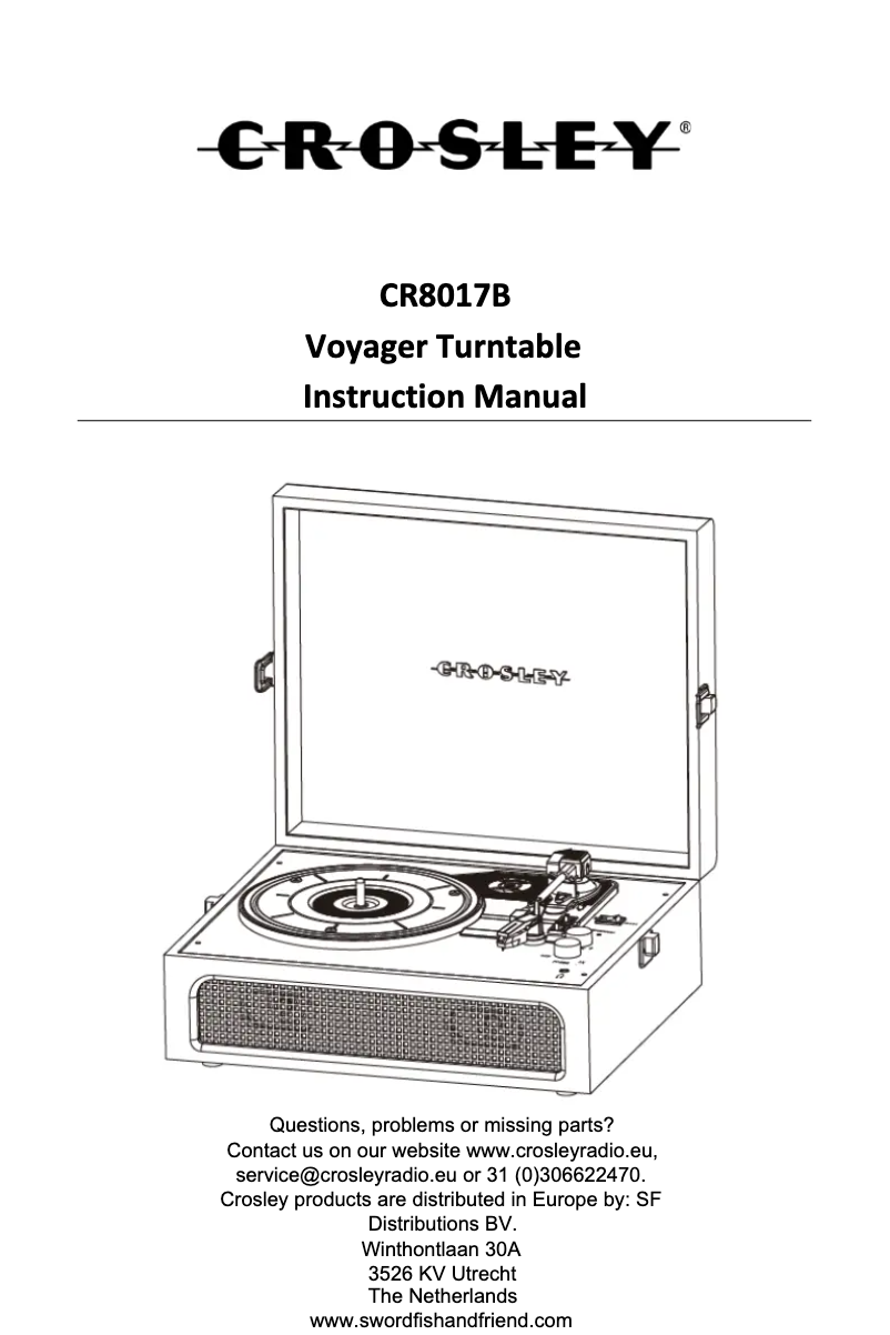 Page n°1 - Manuel utilisateur Crosley Voyager CR8017B