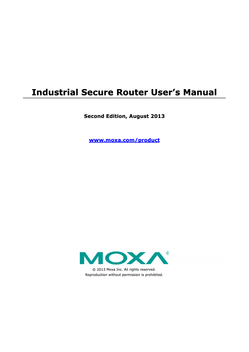 Page n°1 - Manuel utilisateur Moxa EDR-810