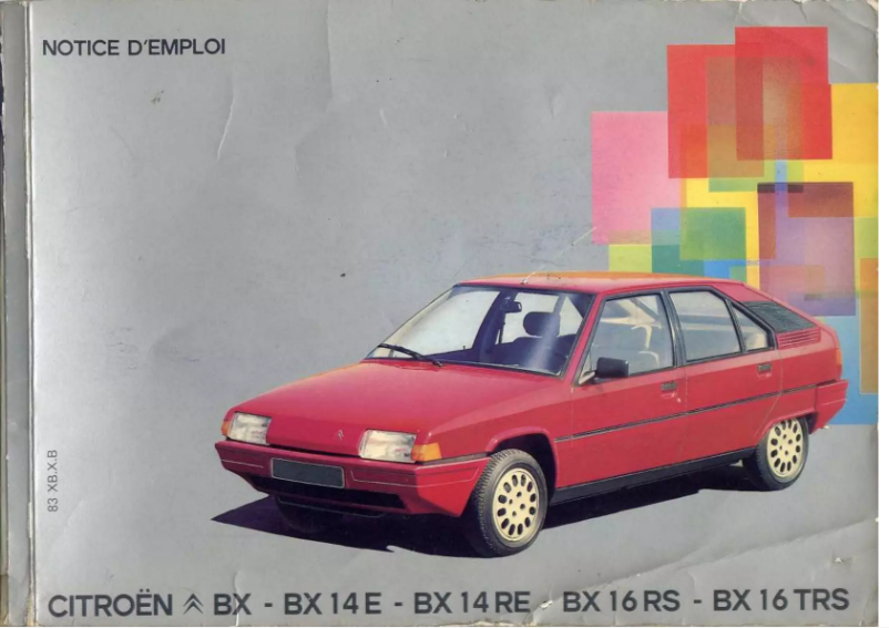 Page 1 de la notice Manuel utilisateur Citroën BX (1986)