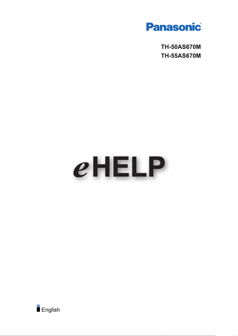 Page 1 de la notice Manuel utilisateur Panasonic TH-55AS670M