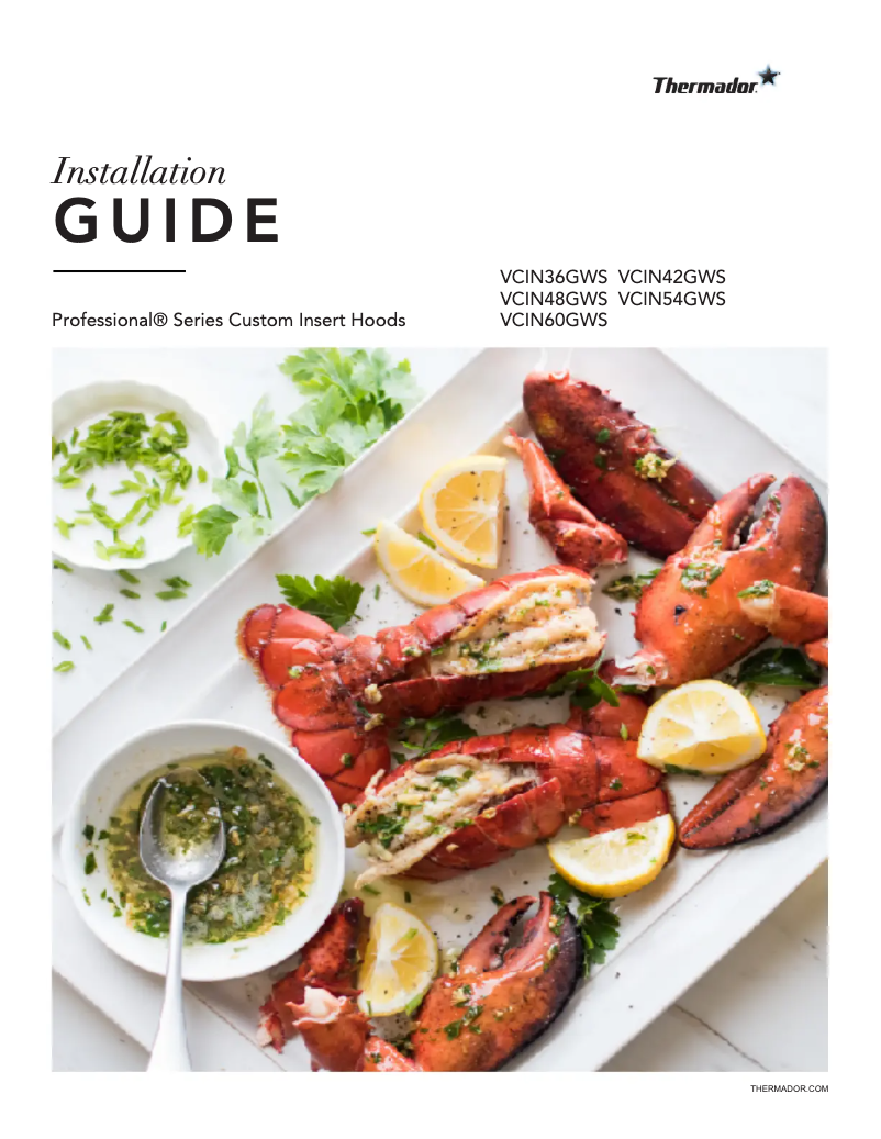 Page n°1 - Guide d'installation Thermador VCIN54GWS
