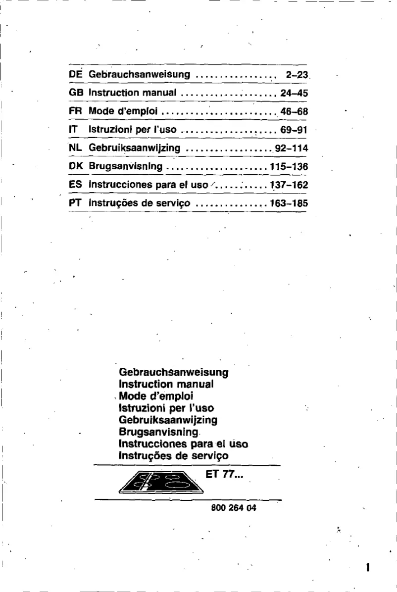 Page 1 de la notice Manuel utilisateur Siemens ET7706050