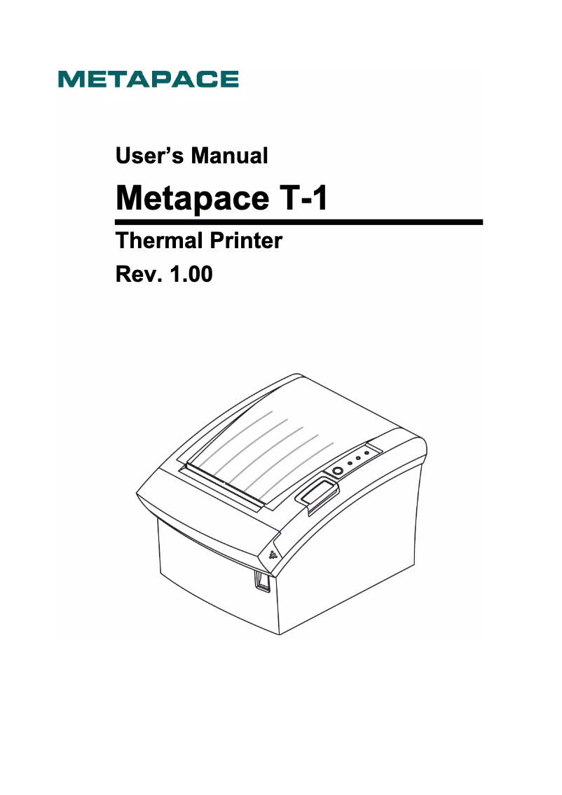 Page n°1 - Manuel utilisateur Metapace T-1