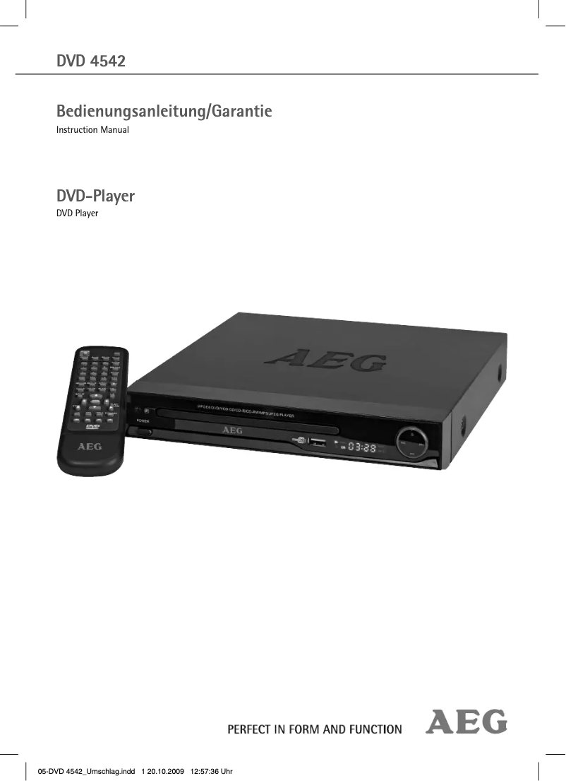 Image de la première page du manuel de l'appareil DVD 4542