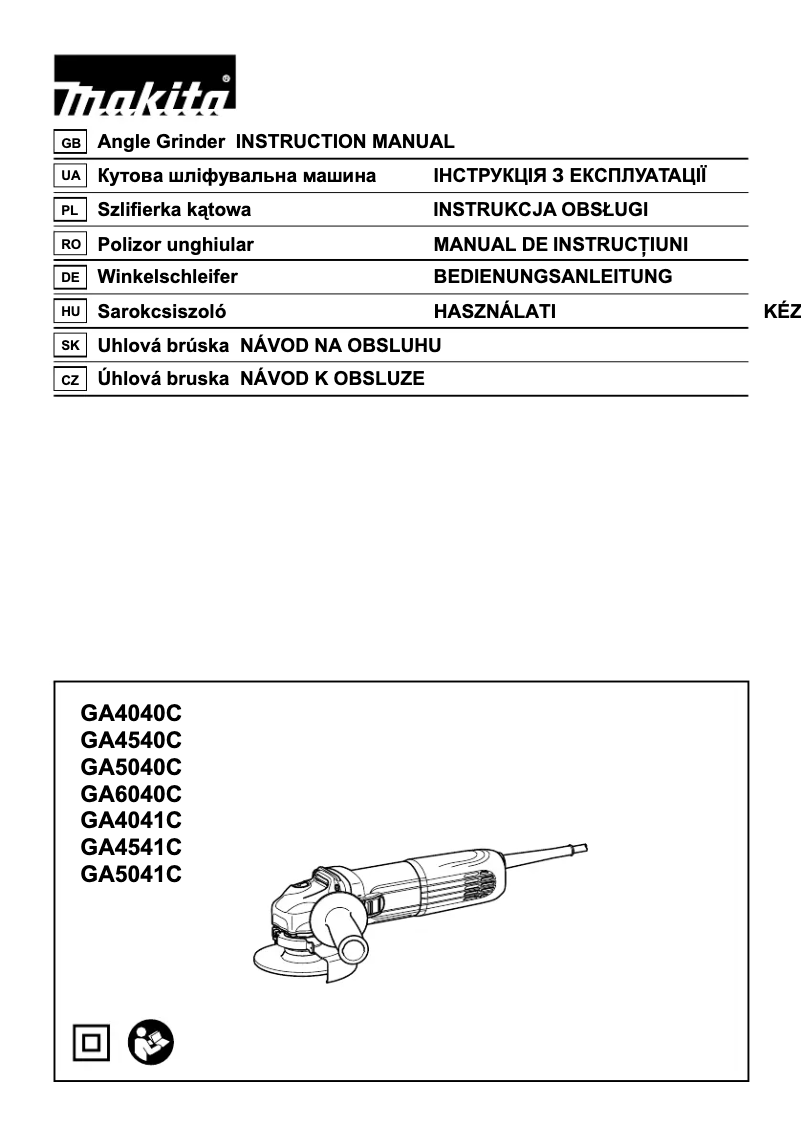 Page 1 de la notice Manuel utilisateur Makita GA4541C