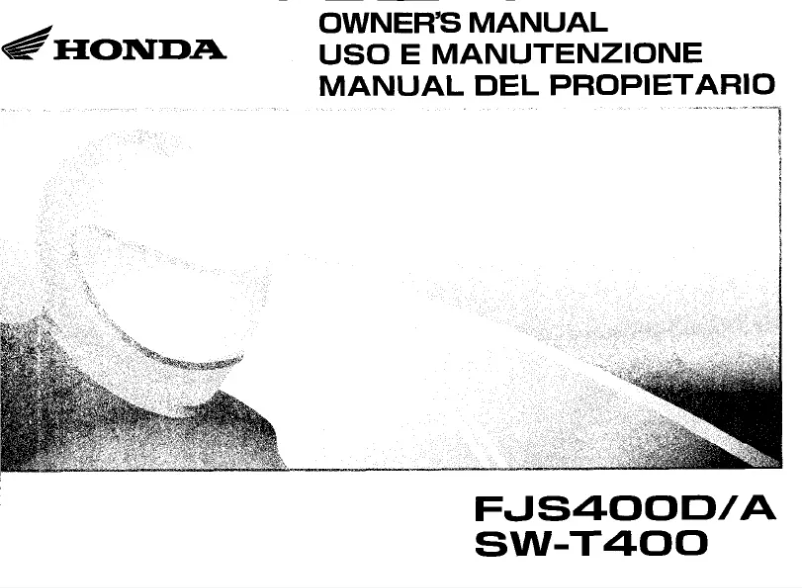 Page 1 de la notice Manuel utilisateur Honda SW-T400 (2008)