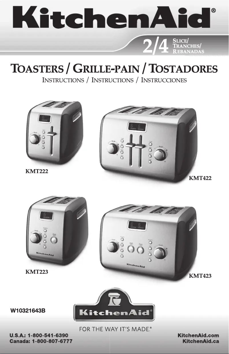 Page 1 de la notice Manuel utilisateur KitchenAid KMT222CU