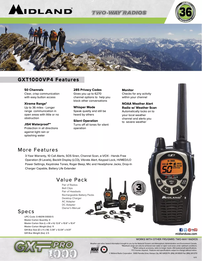 Image de la première page du manuel de l'appareil GXT1000AZ
