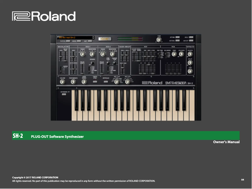 Page n°1 - Manuel utilisateur Roland PLUG-OUT SH-2