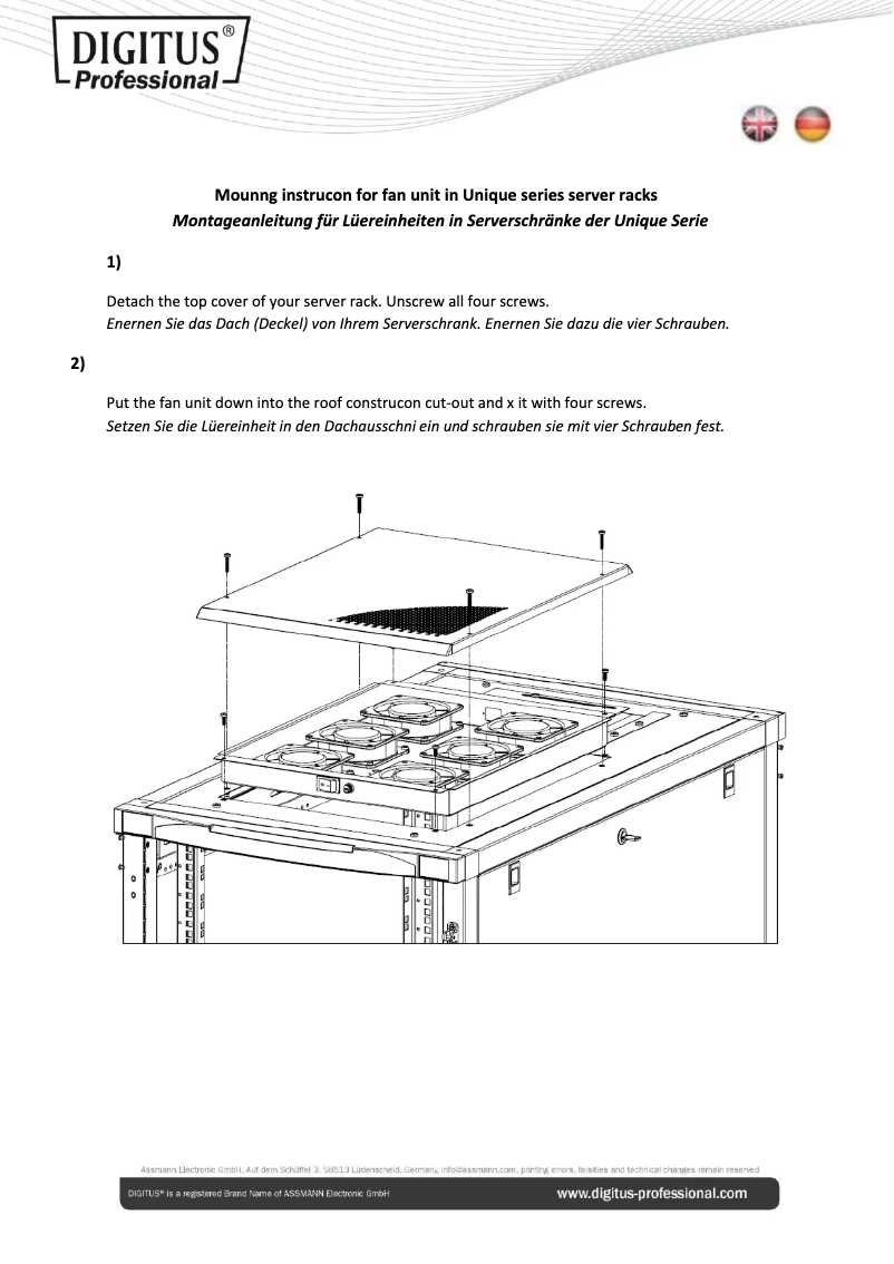 Page n°1 - Manuel utilisateur Digitus DN-19 FAN-4-SRV