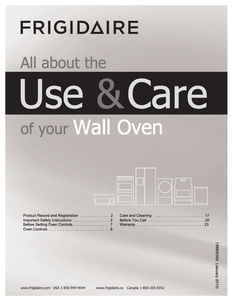 Page n°1 - Manuel utilisateur Frigidaire FFET2725PS