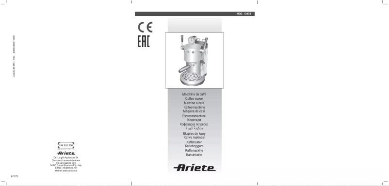 Page 1 of the manual User Manual Ariete 1387