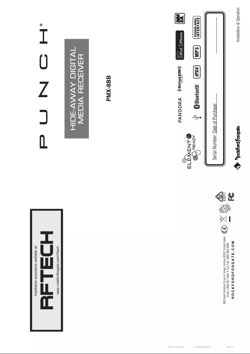 Page n°1 - Manuel utilisateur Rockford Fosgate Punch PMX-1R