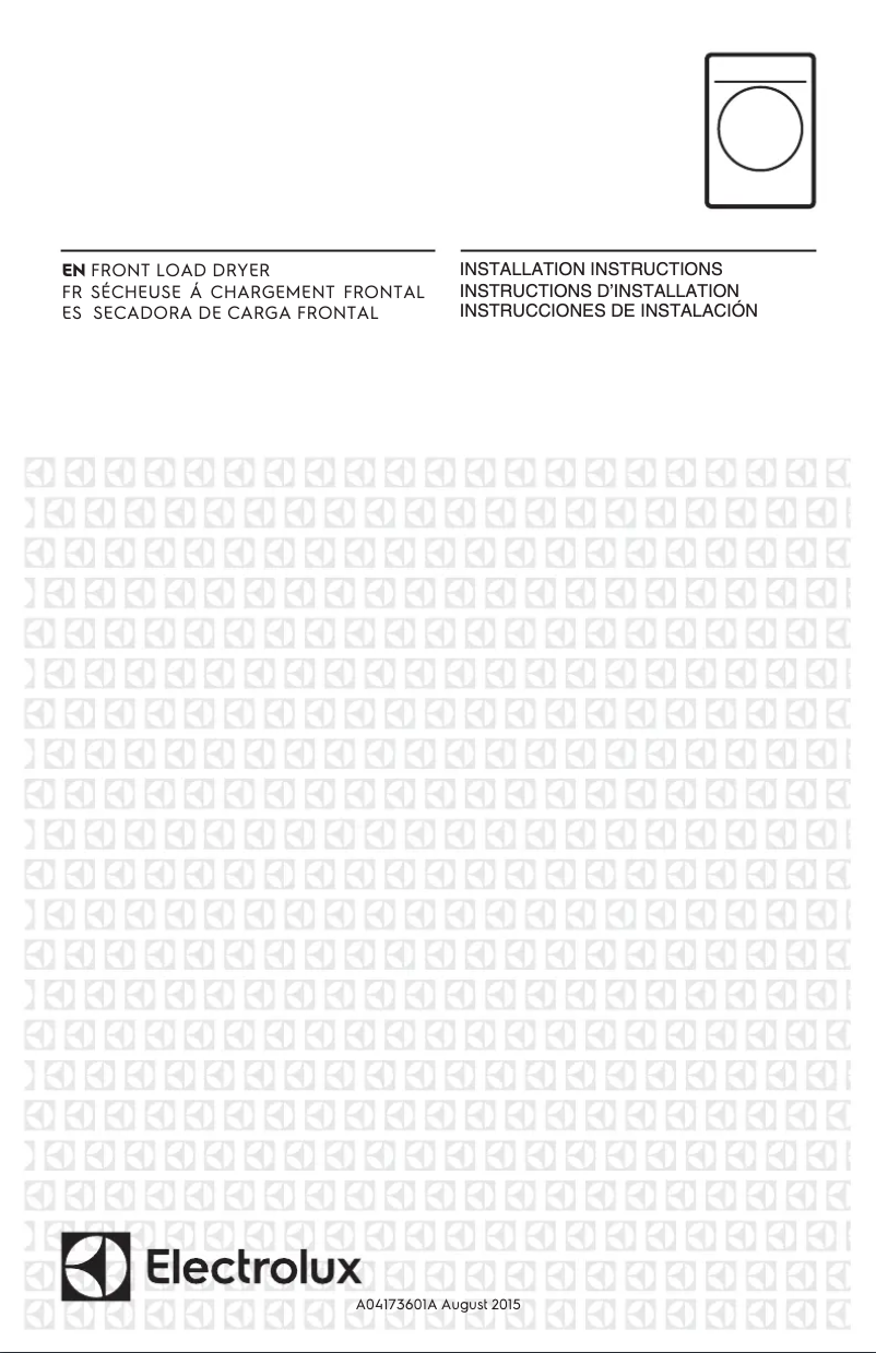Page 1 de la notice Guide d'installation Electrolux EFME417S