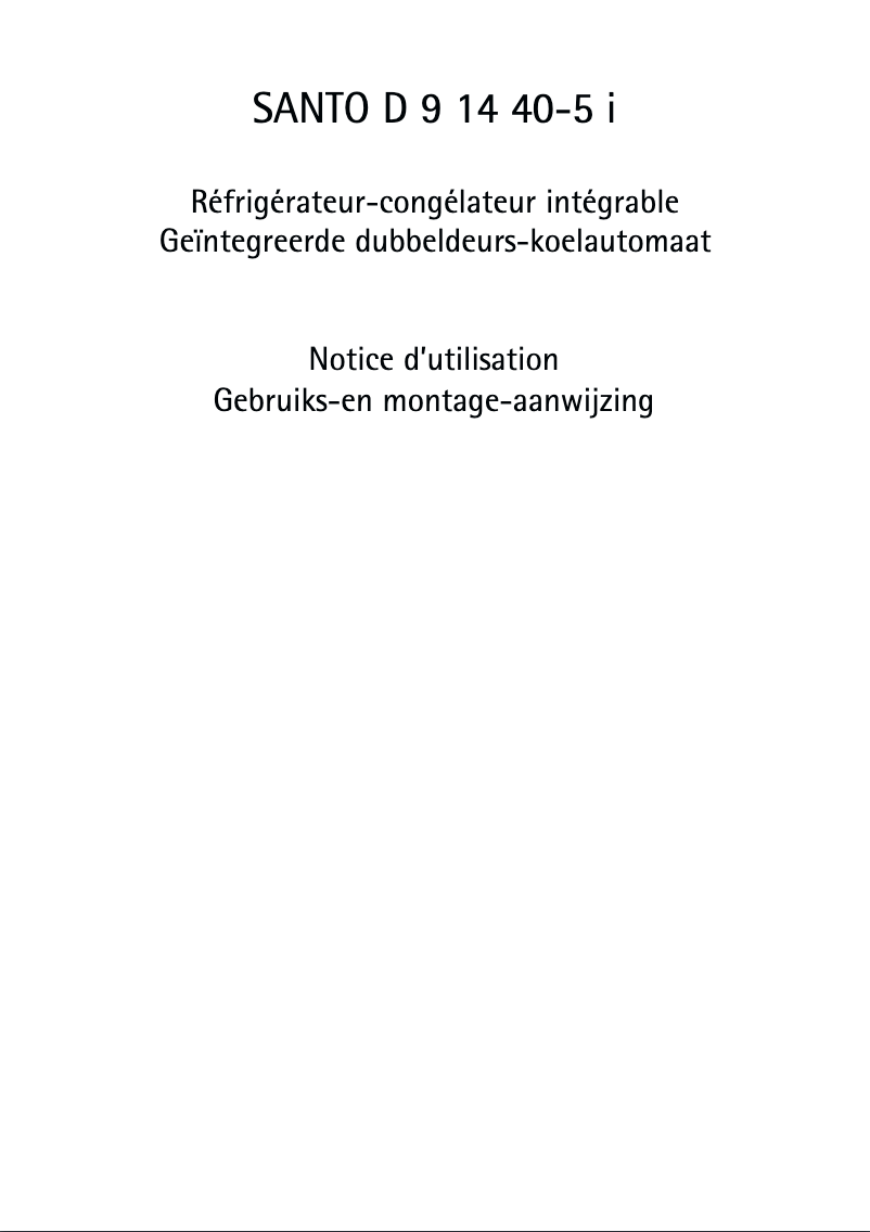 Page n°1 - Manuel utilisateur AEG-Electrolux Santo D 91440-5I