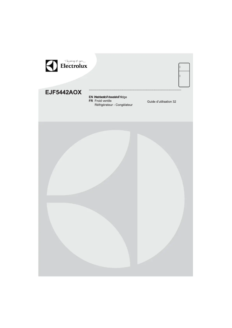 Page 1 de la notice Manuel utilisateur Electrolux EJF5442AOX