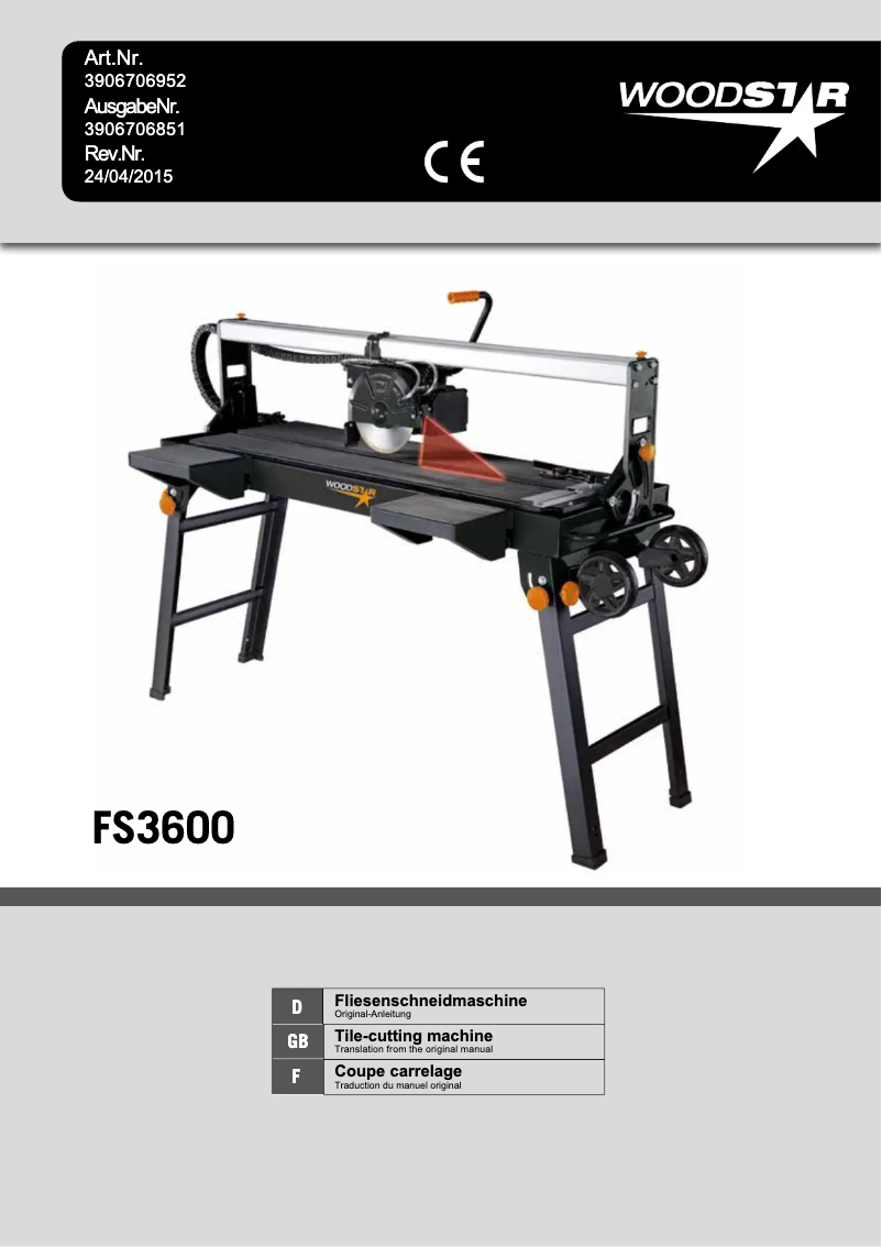 Image de la première page du manuel de l'appareil FS3600