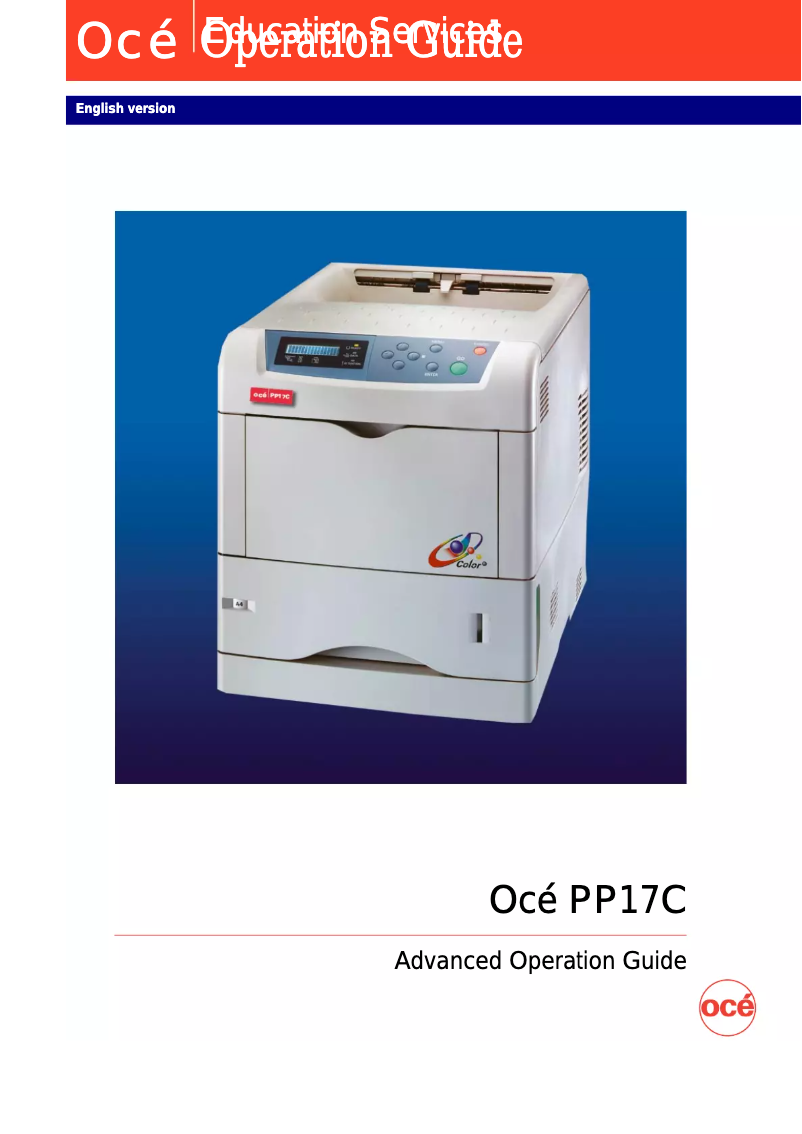 Page 1 de la notice Manuel utilisateur Océ PP17C