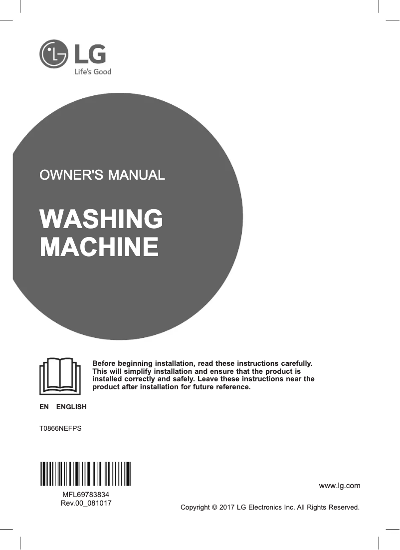 Page 1 de la notice Manuel utilisateur LG T0866NEFPS