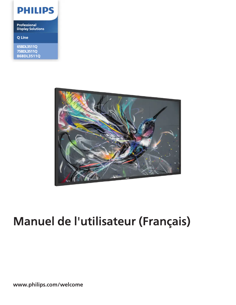 Image de la première page du manuel de l'appareil 75BDL3511Q