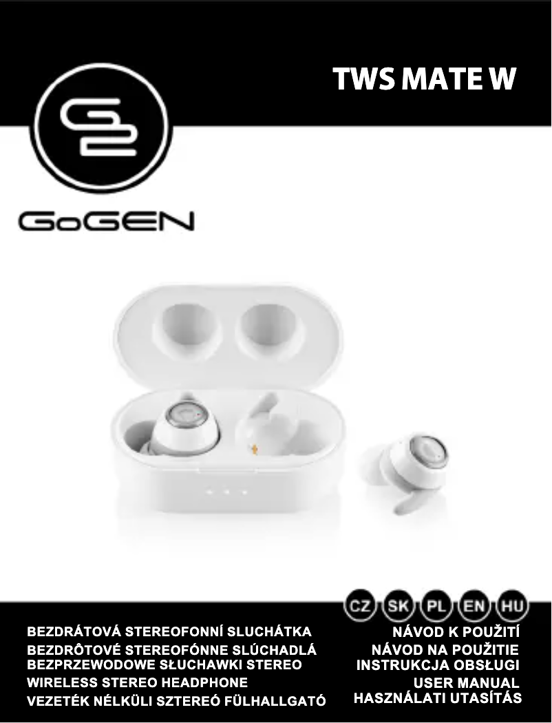 Page n°1 - Manuel utilisateur GoGen TWS MATE
