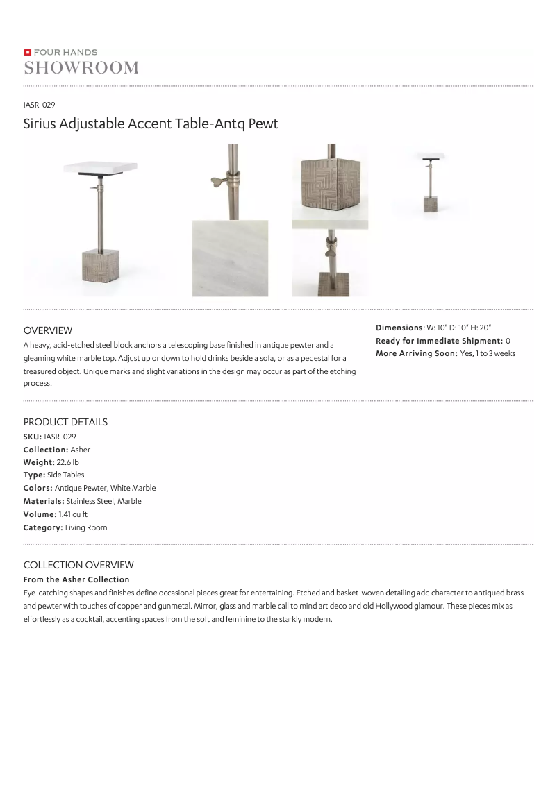 Page 1 de la notice Manuel utilisateur Four Hands IASR-029