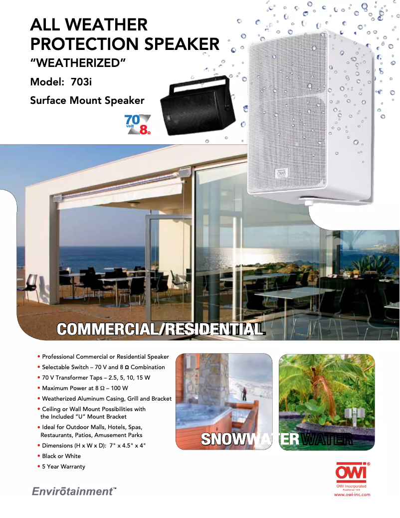 Page n°1 - Manuel utilisateur OWI 703i